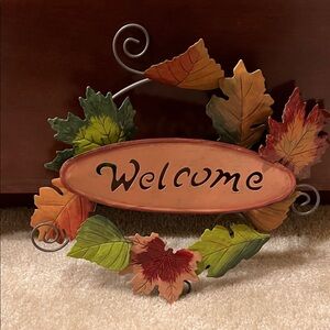 Autumn Leaf Welcome Sign